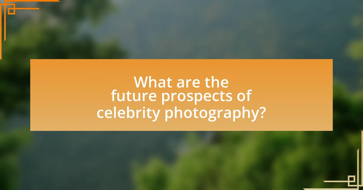 What are the future prospects of celebrity photography?