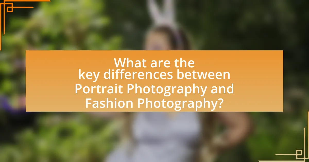 What are the key differences between Portrait Photography and Fashion Photography?