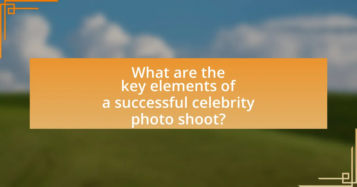 What are the key elements of a successful celebrity photo shoot?