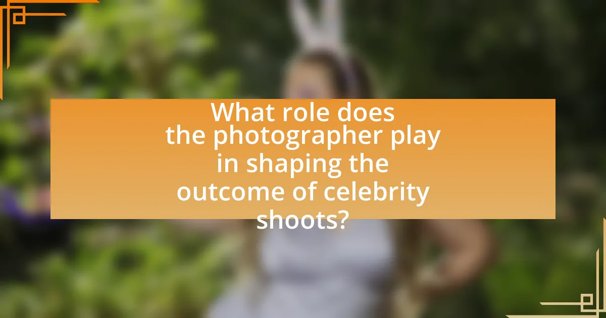 What role does the photographer play in shaping the outcome of celebrity shoots?