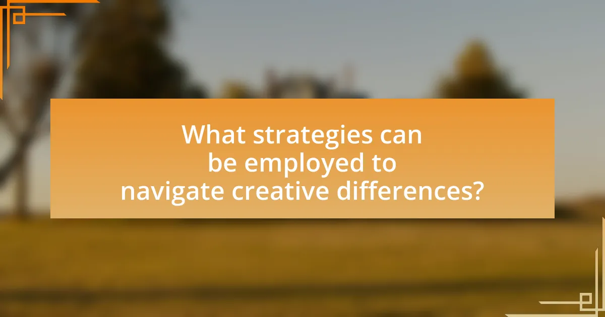 What strategies can be employed to navigate creative differences?